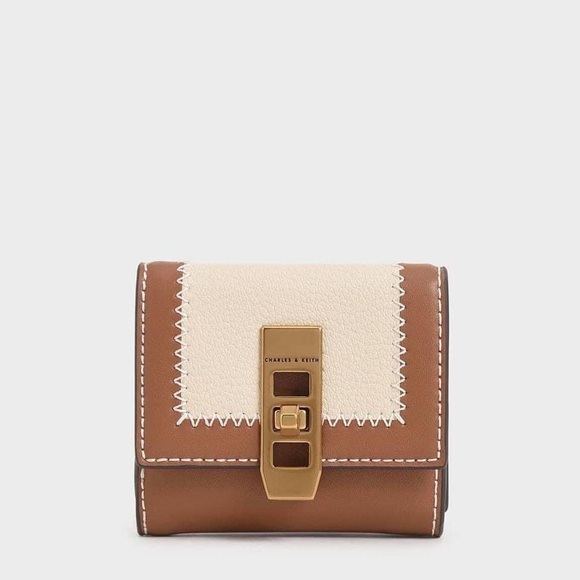 Charles & Keith Handbags - NWT Charles & Keith Trifold wallet in Brown and Ivory
